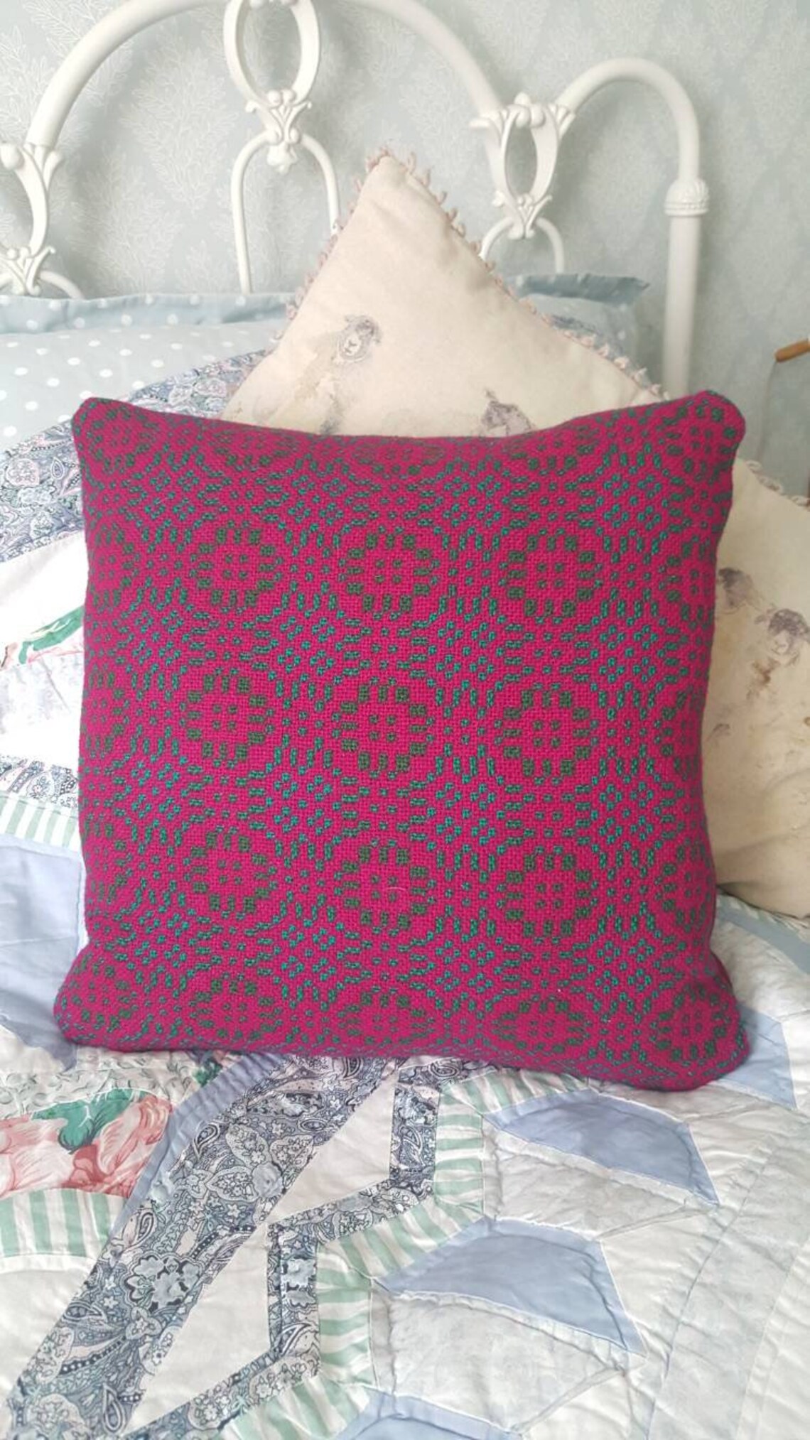 Welsh Tapestry Cushion Welsh Wool Cushion Welsh Blanket Etsy