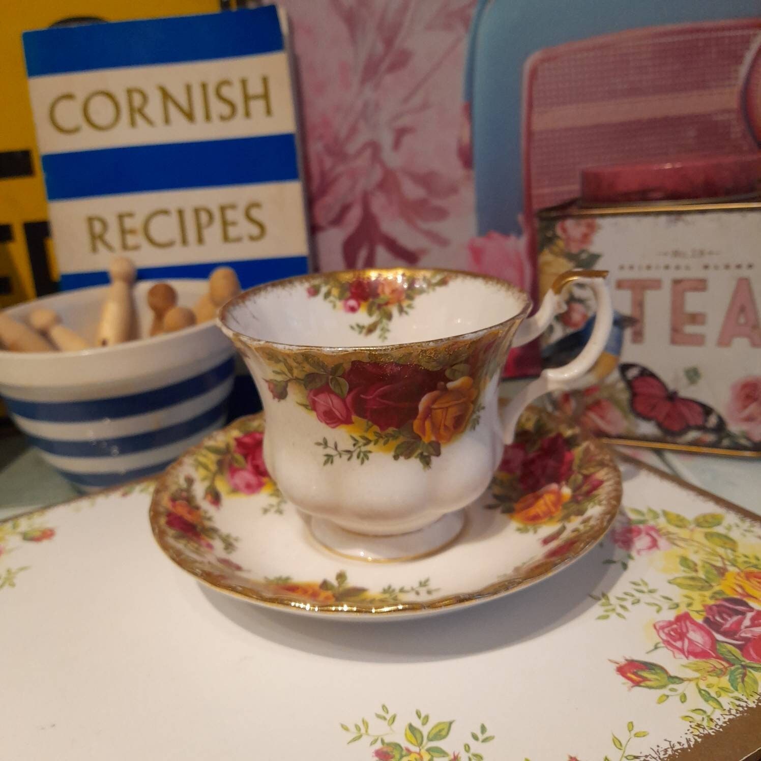 Vintage Royal Albert Old Country Roses Cup and Saucer Set - Etsy