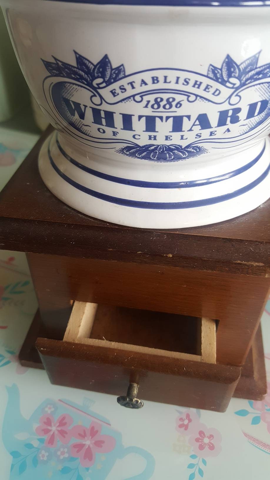 Whittard of Chelsea Coffee Grinder in Blue & White China Etsy