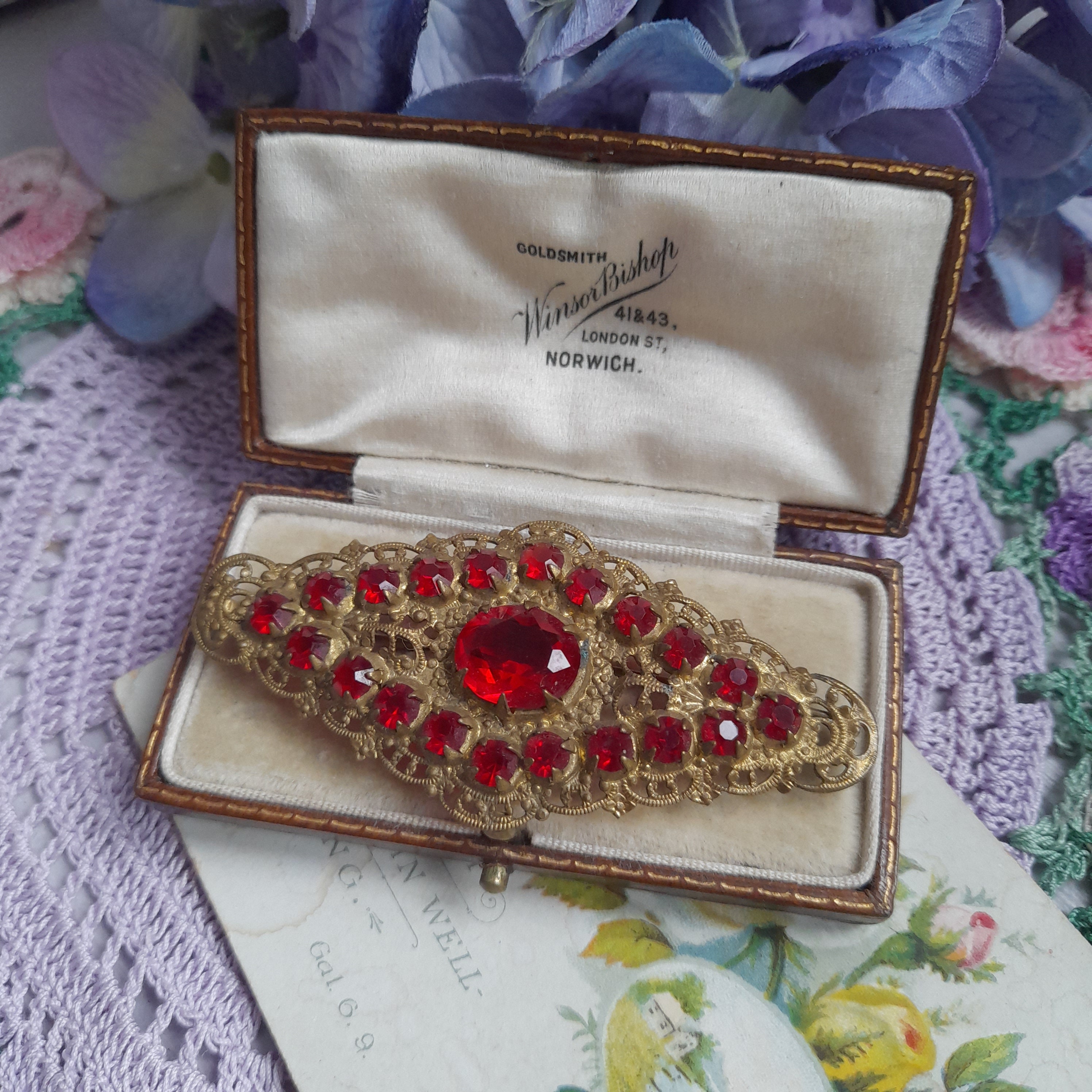 Antique ruby brooch outlet