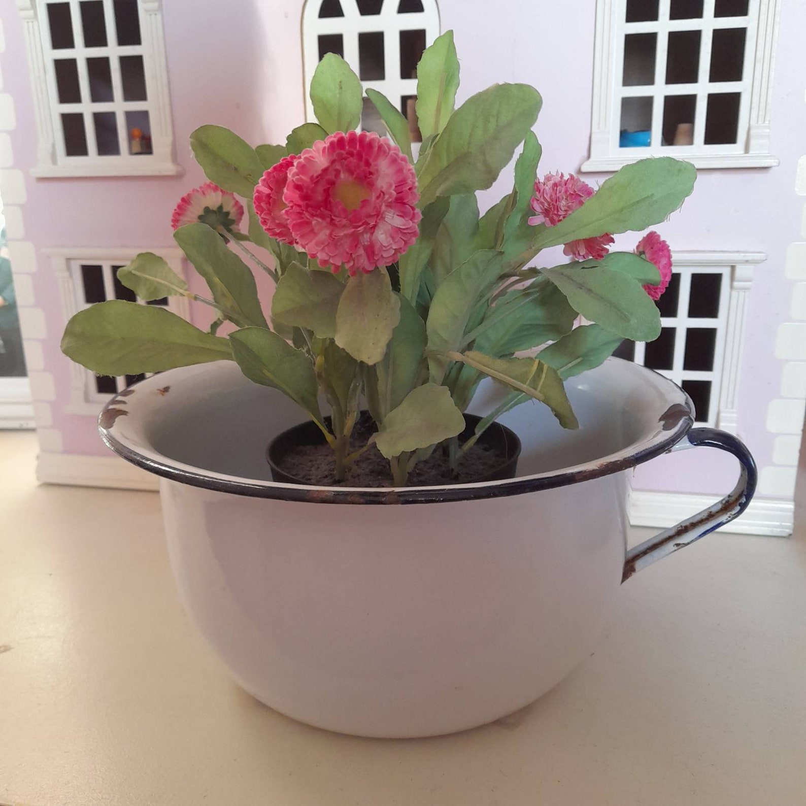 White Enamel Chamber Pot Vintage Enamelware Antique Metal Etsy