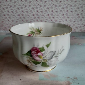 Royal Adderley Lady Slipper Orchid Bone China Suikerpot