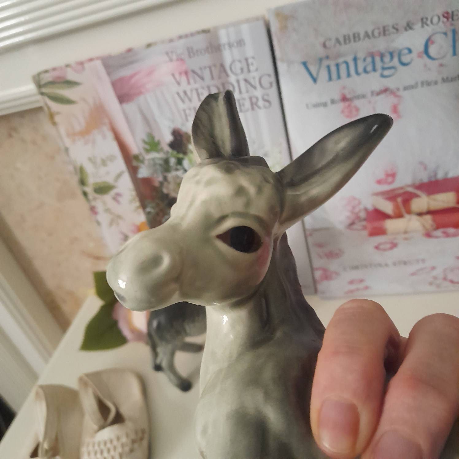 PAIR of Donkey Figurines Vintage China Donkeys Mother & Baby Etsy