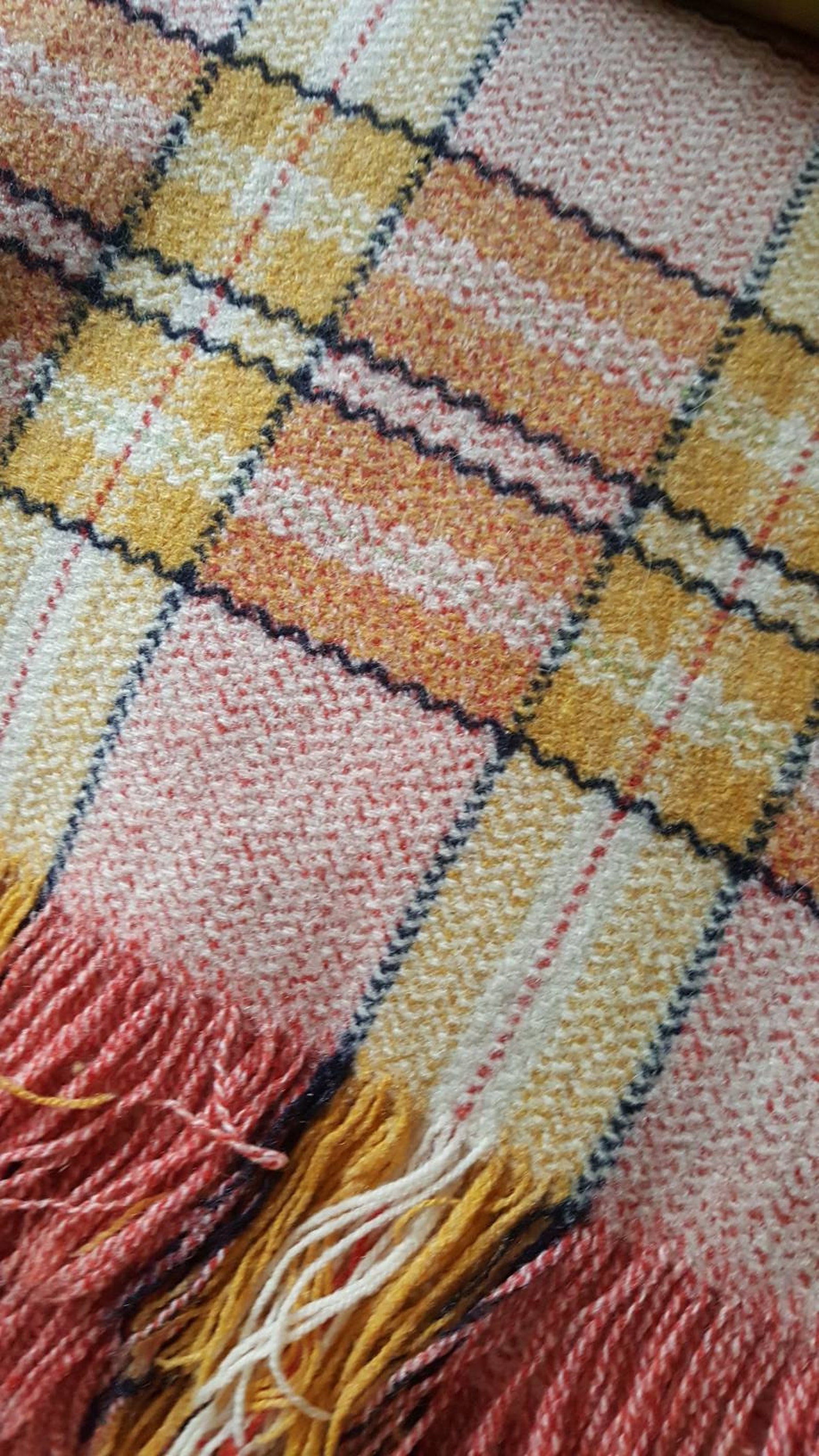 Welsh Blanket Vintage Welsh Wool 1950s Bedspread Yellow & Etsy