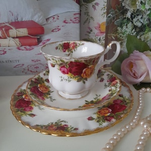Royal Albert Old Country Roses Cup & Saucer Teaplate Set, Royal Albert Trio, Afternoon Tea,Vintage Party China ,Country Kitchen