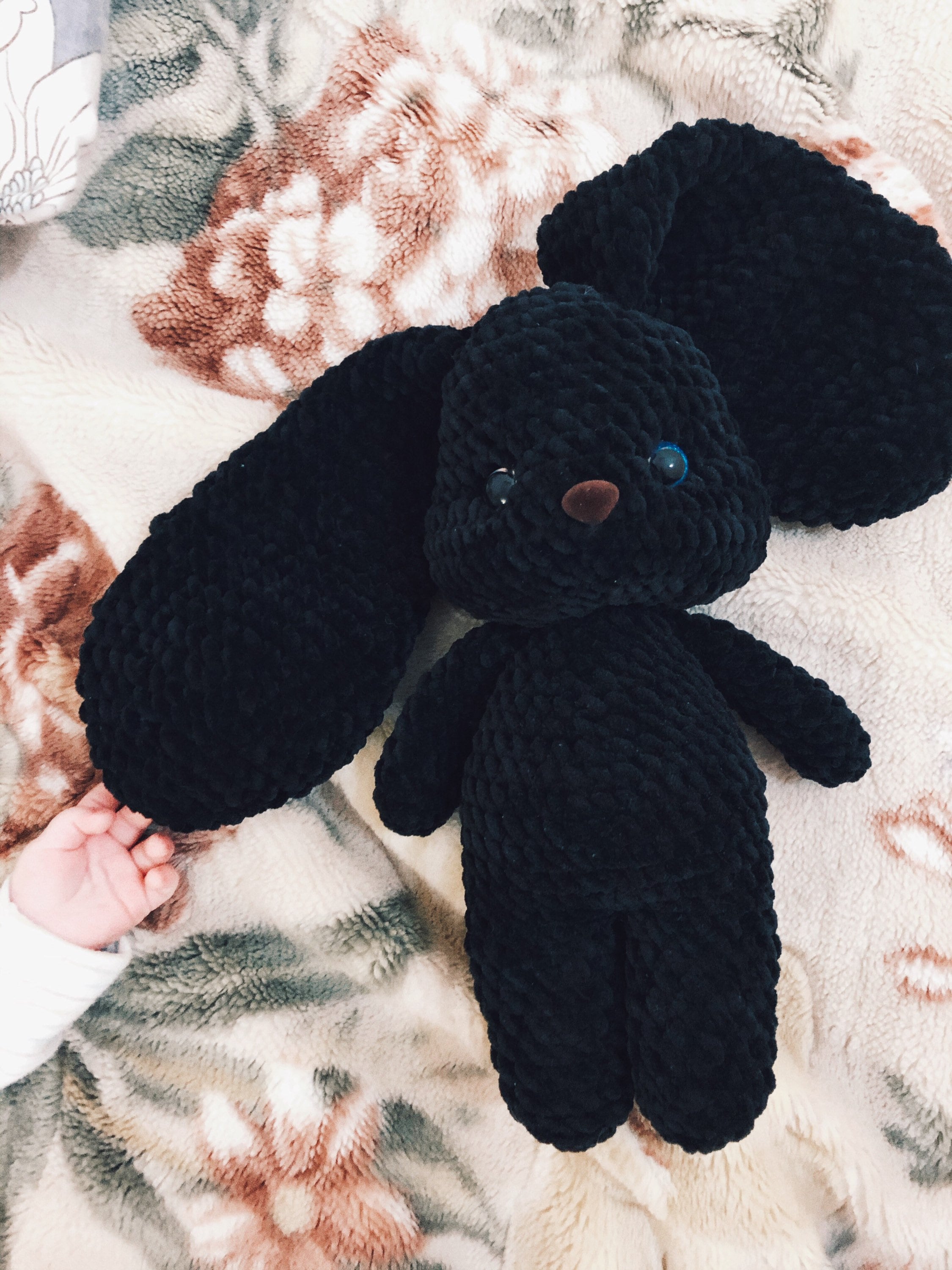 black bunny soft toy