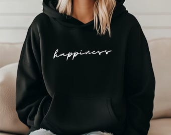 Happiness Graphic Hoodie, Positive Vibes Cosy Sweater