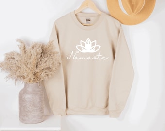 Namaste sweatshirt yoga graphic top yoga motivational mindfulness positive sweatshirt