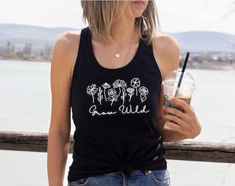 grow wild vest top, yoga vest top, fitness workout vest top, yoga tank top, gym vest top