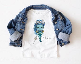 T-shirt enfant lutin bleu personnalisé, t-shirt enfant personnalisé, tee-shirt enfant personnalisé, vêtements enfants personnalisés