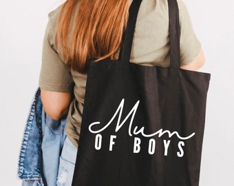 Mum of boys tote bag, canvas tote bag, shopping bag, reusable bags,