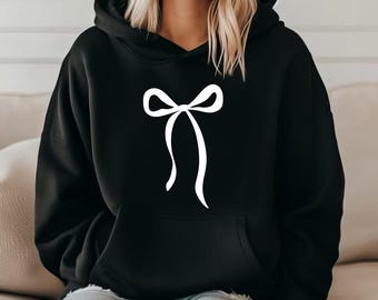Bow Graphic Hoodie, Positive Vibes, Cozy Outfit