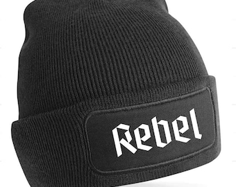 Rebel Beanie Hat, Pullover Wooly Hat, Beanie For Adults, Cotton Knit Hat