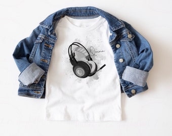 T-shirt enfant casque gamer personnalisé, t-shirt enfant personnalisé, tee-shirt enfant personnalisé,