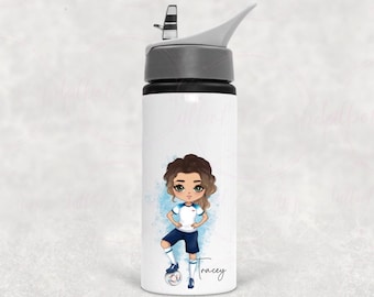 Personalized England Girl Water Bottle: Custom Name, Reusable Gym & School Bottle