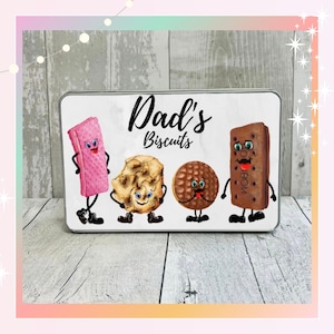 Personalised Male Treat Tin – Custom Biscuit/Cookie Box – Gift for Mum, Dad, Kids – Reusable Metal Storage Tin