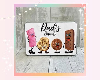Personalised Male Treat Tin – Custom Biscuit/Cookie Box – Gift for Mum, Dad, Kids – Reusable Metal Storage Tin