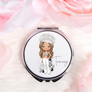 Personalised bride to be Wedding round Compact Mirror, Ideal Gift For Bride, Wedding gift for bride, Personalised gift, hen do gift