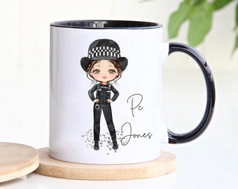 Personalized Policewoman Coffee Mug, Custom Name Gift