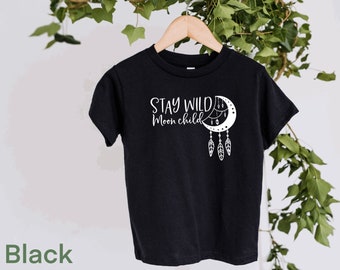 Stay wild moon child kid t-shirts, kids boho, cute boho kids shirts, youth shirts, cute kids t-shirt