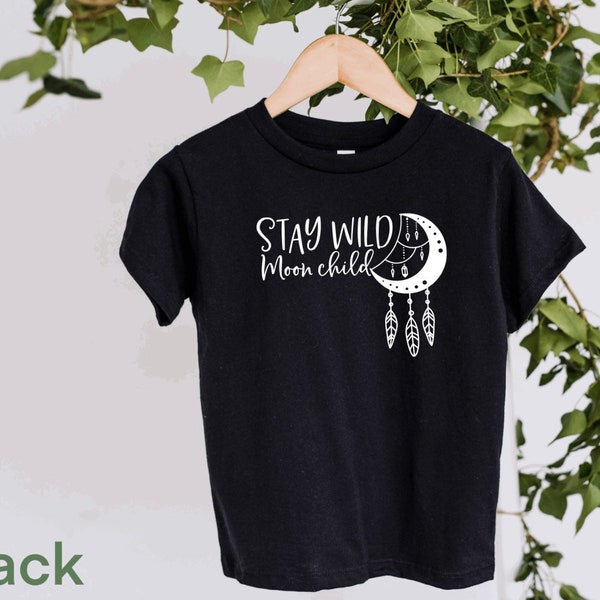Stay wild moon child kid t-shirts, kids boho, cute boho kids shirts, youth shirts, cute kids t-shirt