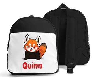 Personalised Red panda Rucksack, Kids school bag, Personalised school bag, Nursery bag, Nursery rucksack, kids bag