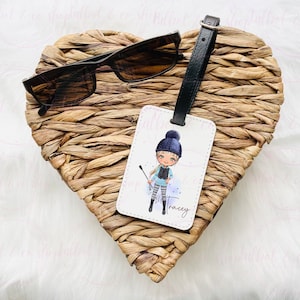 Personalised horse riding girl luggage tag, traveler’s tag, name luggage tag, personalised suitcase tag, luggage label,  bag tag