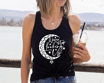 never stop looking up vest top, yoga vest top, fitness workout vest top, yoga tank top, gym vest top