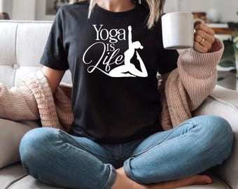 Yoga Life Unisex T-Shirt | Casual Cotton Tee for  Her | Yoga T-Shirt | Inspiration Shirt | Motivational T-Shirt