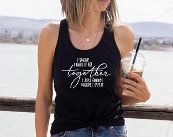 i swear i have it together vest top, yoga vest top, fitness workout vest top, yoga tank top, gym vest top