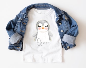 T-shirt personnalisé pour enfants pingouin, t-shirt personnalisé pour enfants, tee-shirt personnalisé pour enfants, t-shirt personnalisé pour enfants, vêtements personnalisés pour enfants