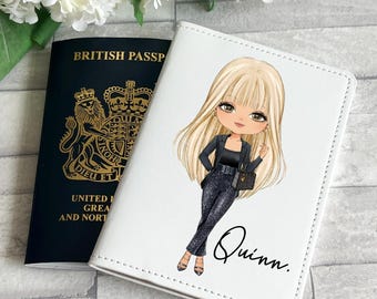 Personalised Boss lady fashion girl passport cover, custom passport cover, travel accessories, passport wallet , passport cover