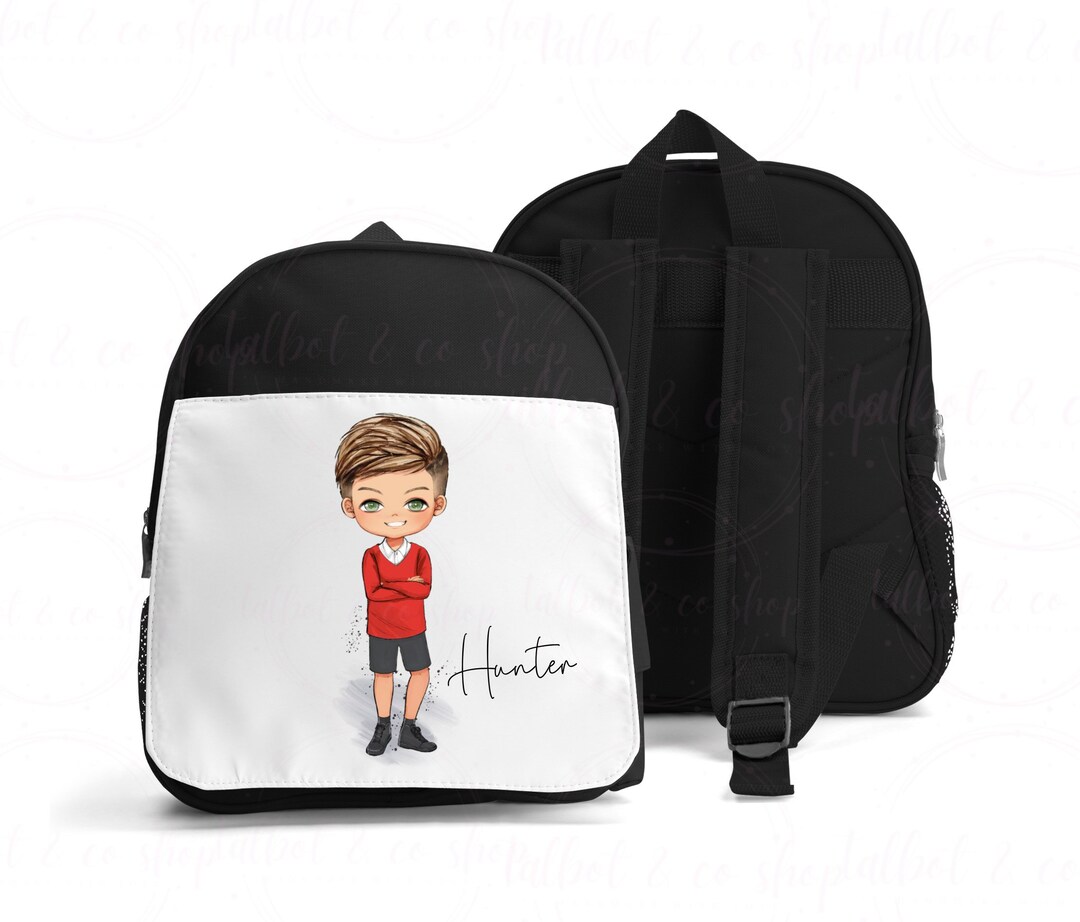 Personalised Red School Boy Rucksack, Boy School Bag, Personalised