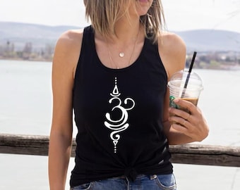 Breathe symbol vest top, yoga vest top, fitness workout vest top, yoga tank top, gym vest top