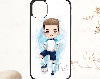 Personalised England Boy iPhone case, iPhone 6,7,8,9,11,12,13 pro,pro max, x,Xr,  personalised custom name phone case cover for iphone