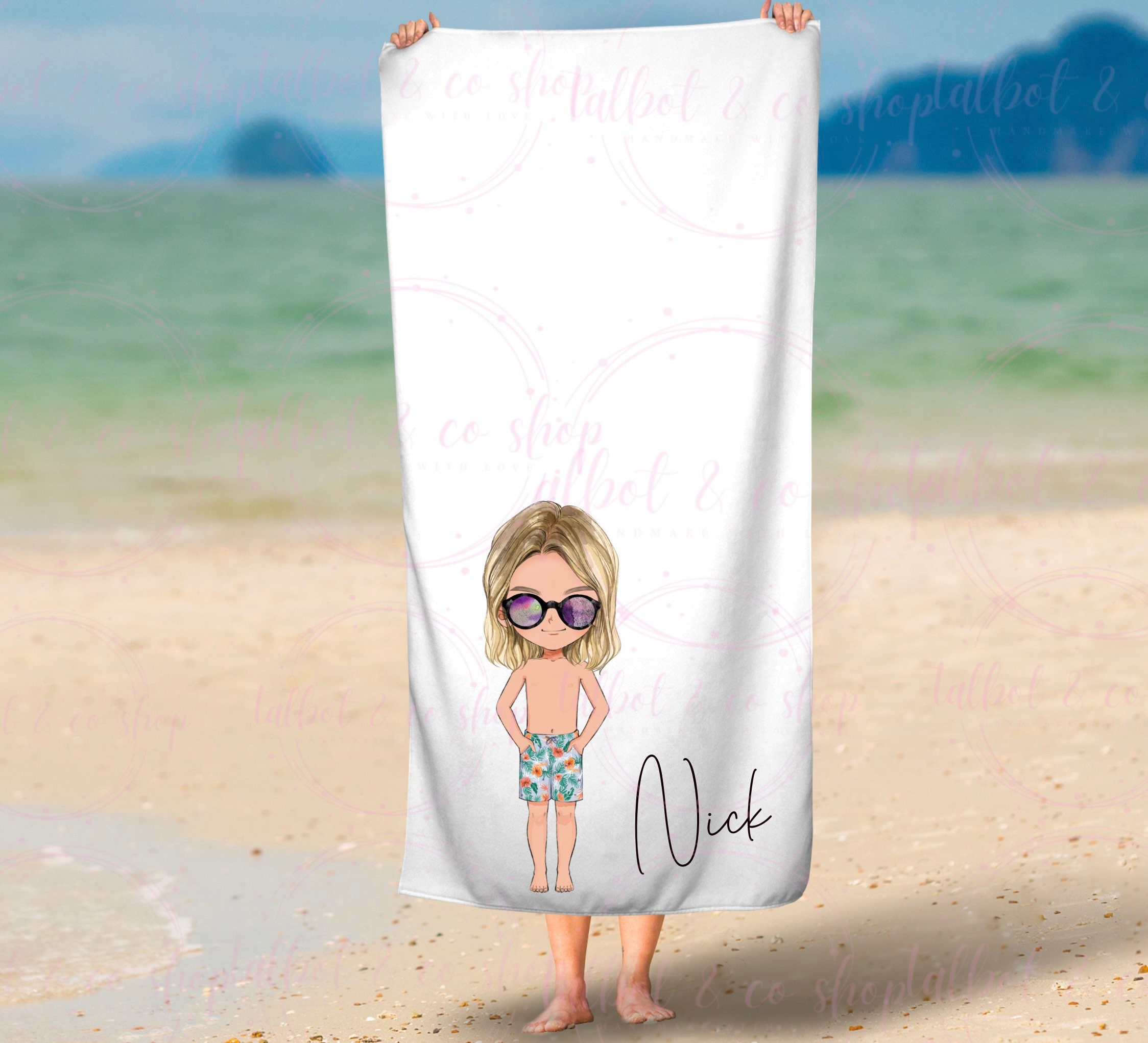 Personalised Beach Dude Beach Towel Beach Towel Personalised