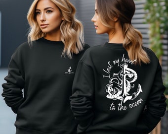 I lost my heart unisex adults sweatshirt, ocean beach sweater. Beach wear, beach sweatshirt, sea life gift, surf sweatshirt, beach lover