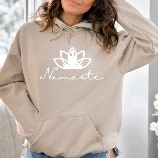 Namaste hoodie yoga graphic top yoga motivational mindfulness positive hoodie