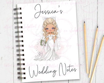 Personalized Bride To Be A5 Notebook, Wedding Planner