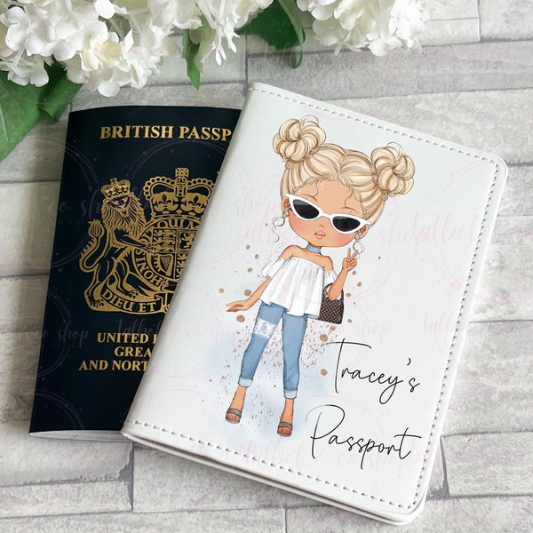 Personalised fashion girl passport cover, custom passport cover, travel accessories, passport wallet , passport holder cover