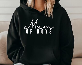 Mum of Boys Graphic Hoodie, Cozy Mothers Day Gift