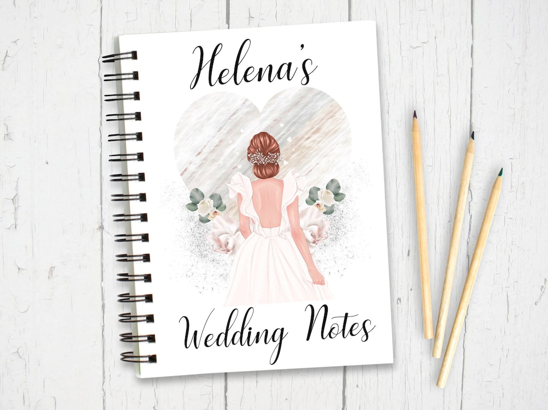 Notepage Wedding Personalised Bride Heart Notebook, Wedding Notebook, Gift for Bride ...