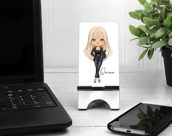 Personalised Boss Lady Phone Holder | Custom Name Phone Stand | Desk Phone Holder | Gift for Her