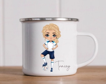 Personalised England girl enamel camping mug, gift for kids, children’s mug, enamel mug, kid’s mug, Tin mug, unbreakable mug,