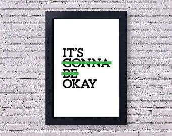 It's Okay | Positive Decor | Motivation Poster | Minimalist Poster | Graphic Design Poster | Type Poster | Cool Poster | Spiritual Print