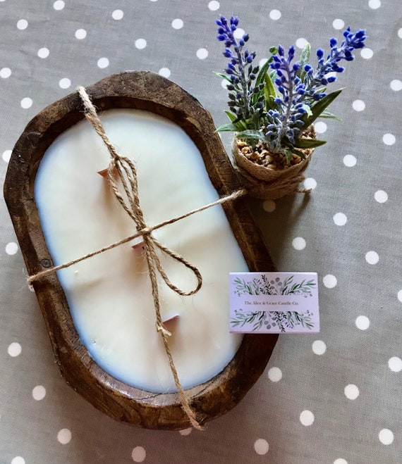 Large 3x wick Dough Bowl, Scented Coconut Wax Candle (400g)