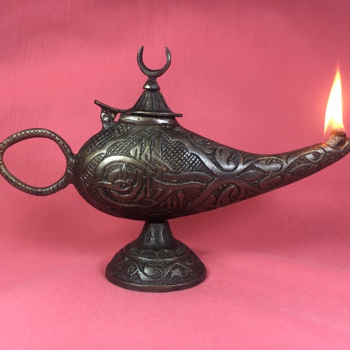 Aladdin Lamp Oil Burner Genie Lamp. Oriental Brass Oil Lamp Etsy