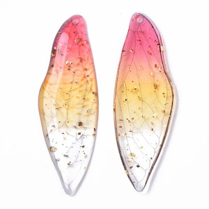 Rose Gold  Resin Wings 5pcs, Butterfly Wings, Dragonfly Wings, Resin Pendant, Earrings, Charms, Pendants, UK Seller