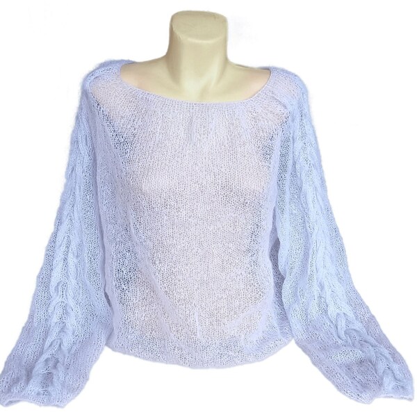 Blue Mohair Sweater Etsy