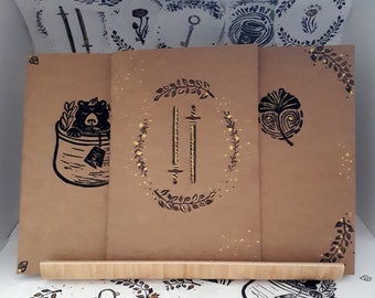 Hand-printed sketchbook // A5 lined/blank notebook